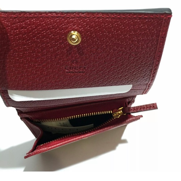 NIB GUCCI Ophidia GG Supreme Monogram Web Flora Card Case Wallet Red Leather NIB - Picture 6 of 10